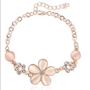 ❤️gorgeous opal flower rhinestone flower adjustabl